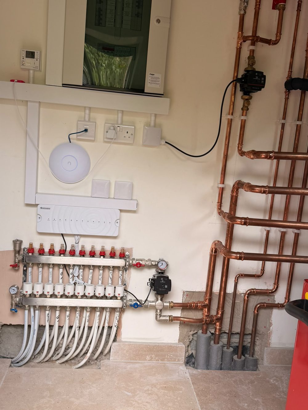 Underfloor heating manifold installed by Allied Heating